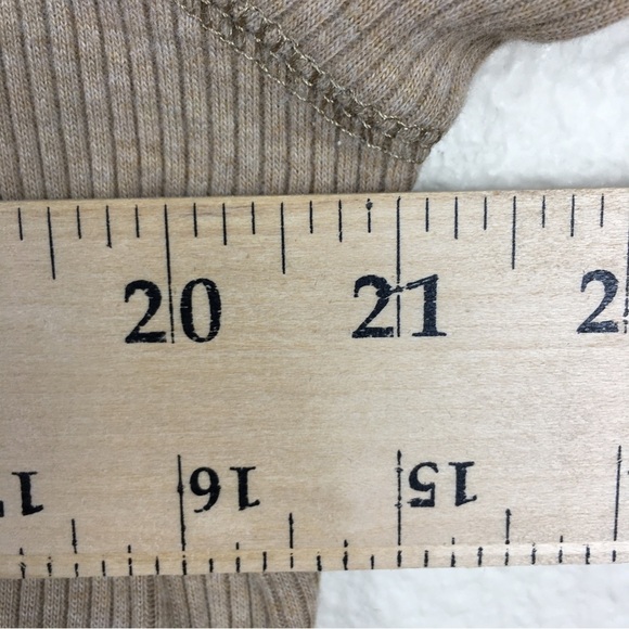 Ann Taylor LOFT Tan Turtleneck Shoulder Button Ribbed Knit Long Sleeve Top XL - Picture 9 of 11